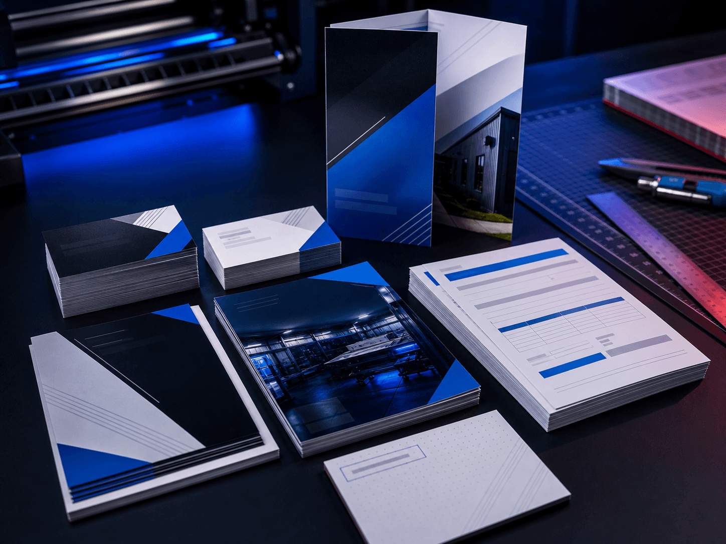Business cards and printed marketing pieces